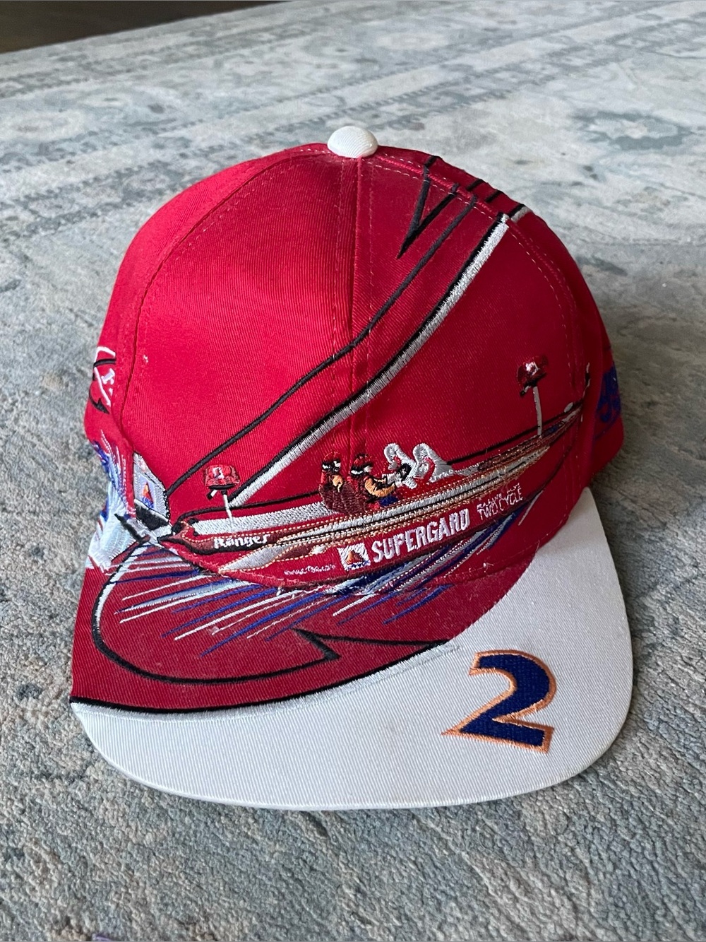 Supergard Citgo Racing Hat Cap Embroidered Cars Ranger Boats Strap Back 90s